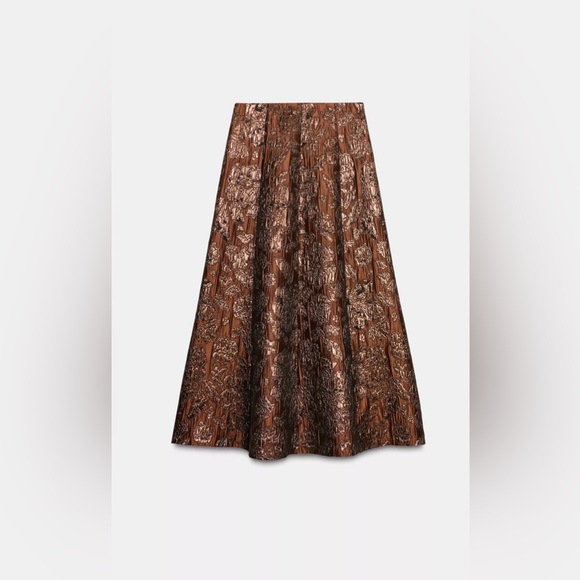 Zara SHINY JACQUARD CAPE SKIRT - Picture 3 of 4
